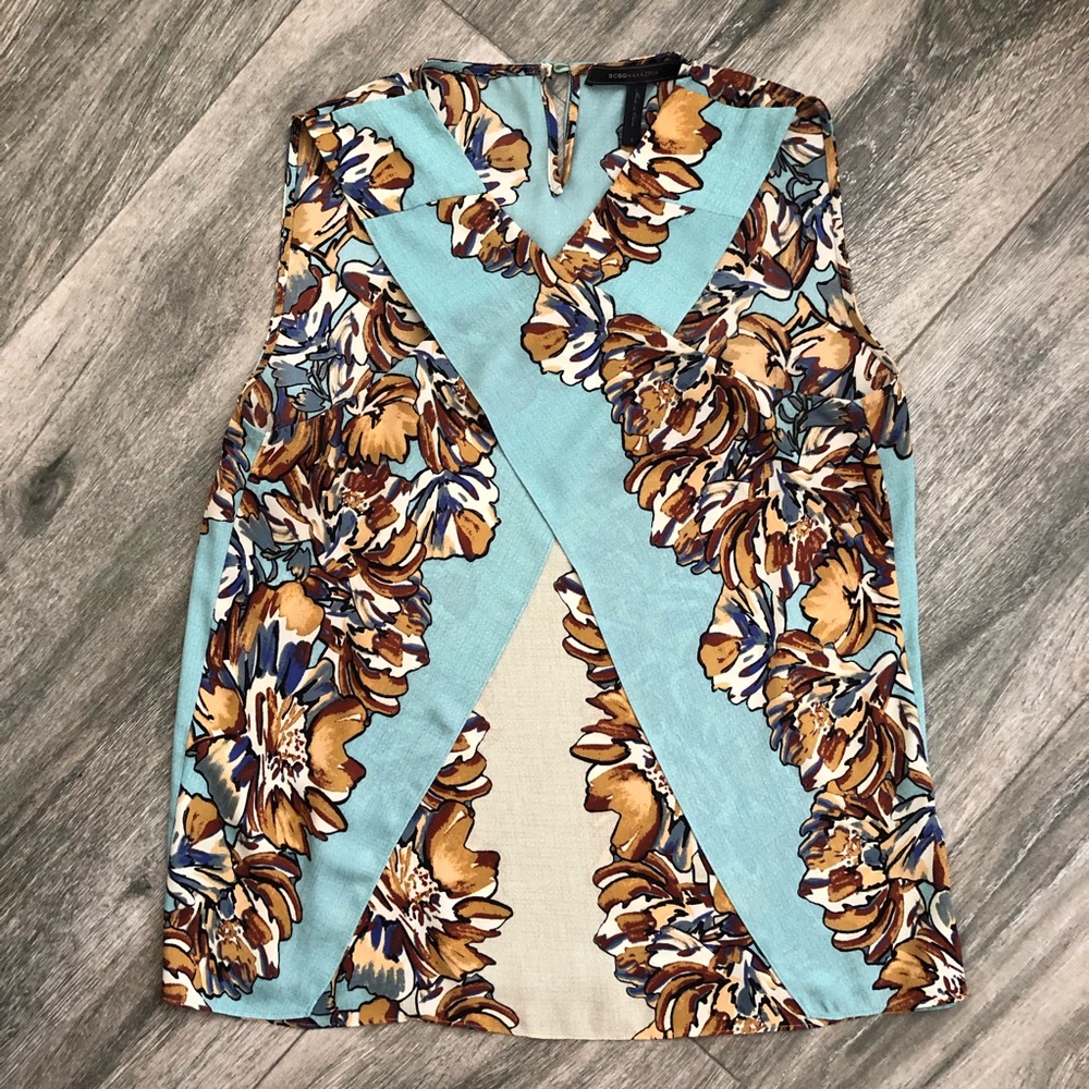 BCBGMAXXAZRIA Aqua top sz S